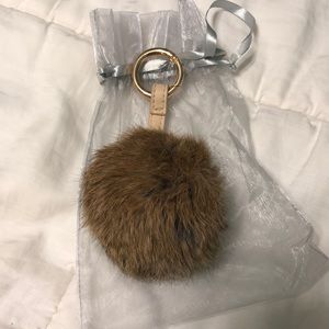 Real rabbit fur keychain